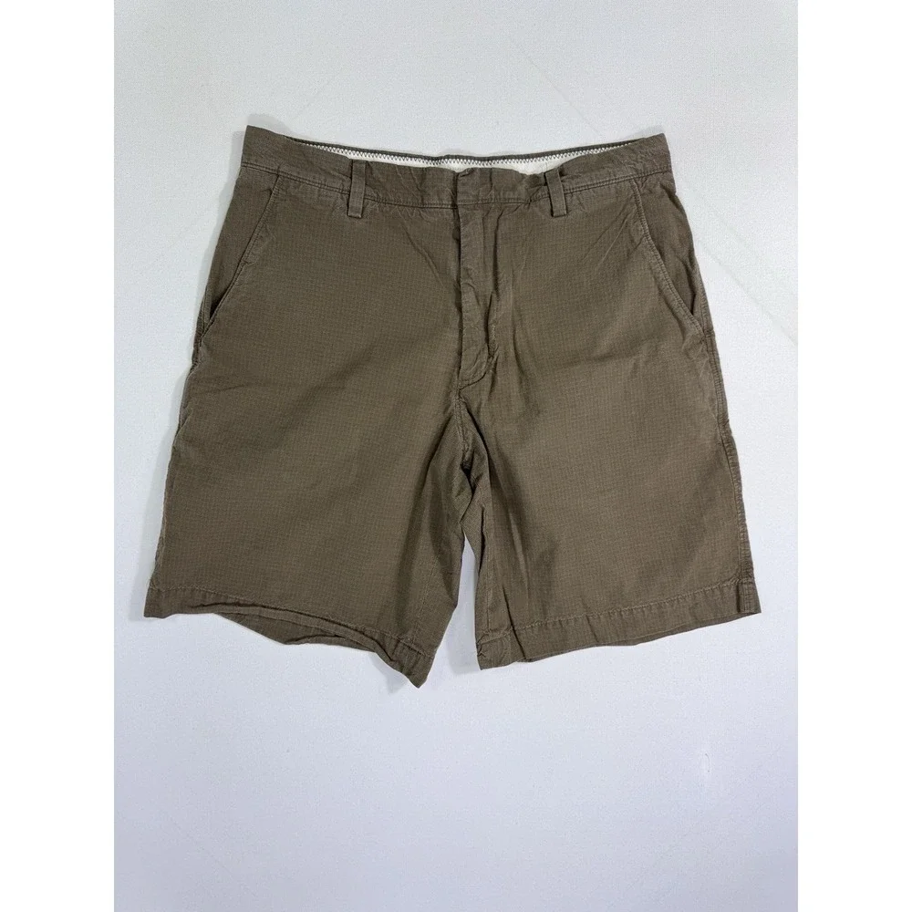 Banana Republic Mens 33 Brown Houndstooth Chino Shorts Cotton Casual 539941-00